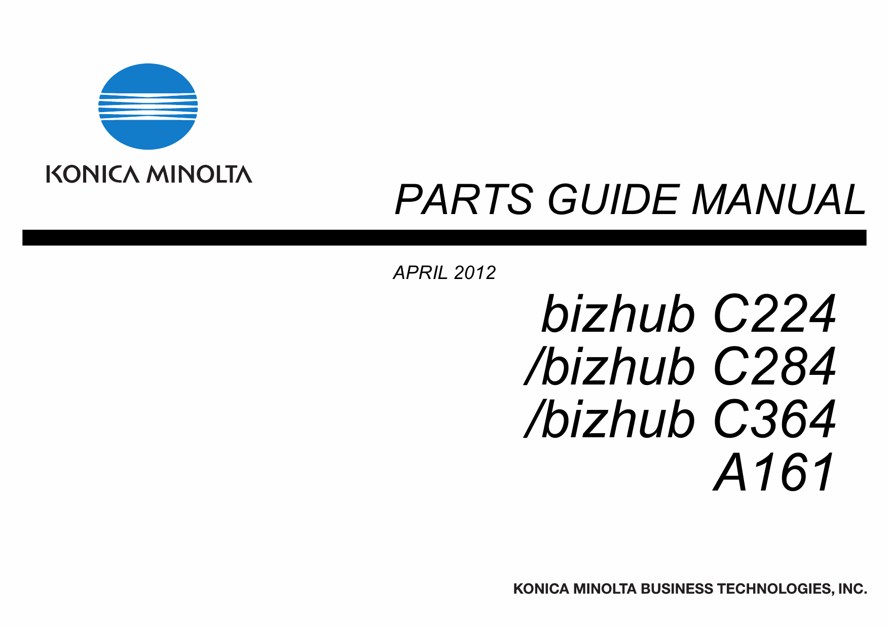 Konica-Minolta bizhub C224 C284 C364 Parts Manual-1